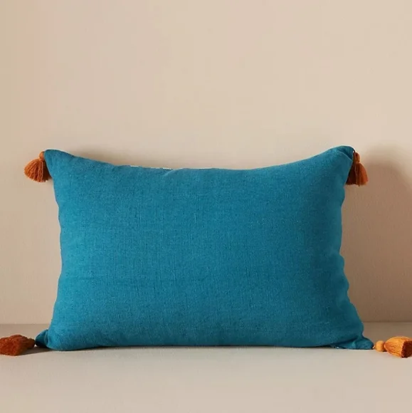Anthropologie Tassled Perla Bird Pillow - Turquoise - Picture 2 of 14